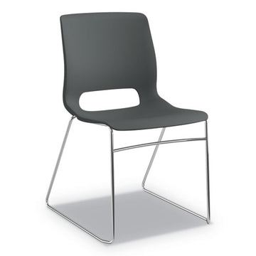 HON® Motivate High-density Stacking Chair, Supports Up To 300 Lb, Onyx Seat, Black Back, Chrome Base, 4-carton freeshipping - TVN Wholesale